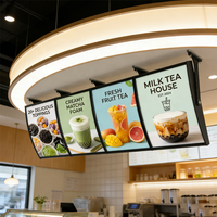 Boîte à lumière LED rotative personnalisée pour menu, haute luminosité, durable, affichage publicitaire éclairé, rétro-éclairé pour les restaurants de restauration rapide