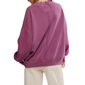 Sudadera Oversize para Mujer, Algodón Premium, Corte Holgado, Cuello Redondo, Manga Larga, Estilo Casual Moderno, Moda Urbana, Suave - Product Image 4