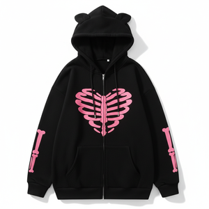 Sweat à capuche zippé streetwear pour homme, personnalisable, vente en gros OEM - Product Image 1