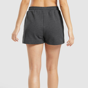 Shorts de sport personnalisés pour femmes avec poches, en coton French Terry, cordon de serrage, été, entraînement, logo personnalisé. - Product Image 6