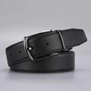 Ceinture en cuir véritable à boucle ardillon, double face réversible, pour hommes, vente en gros d'usine - Product Image 4