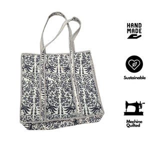 Handmade Jaipur Hand Block Print Quilted Tote <b>Bag</b> Sustainable Cotton Shopping <b>Bag</b> Eco Friendly Washable Carryall Men Women Gift - Product Image 2