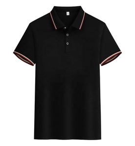เสื้อโปโลคุณภาพสูงสำหรับทุกเพศ สีพื้น สำหรับชุดทำงาน พร้อมปักโลโก้ตามสั่ง เสื้อโปโลถักไหมพรมย้อมสีสำหรับผู้ชาย - Product Image 3