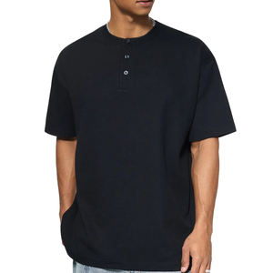 Camiseta Henley de Manga Corta para Hombre, Personalizada con Logotipo Bordado, 100% Algodón, 260 g/m², Cuello Redondo, Estilo Urbano - Product Image 4