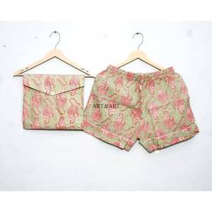 Conjunto de Pijama Corto de Algodón Cómodo para Mujer, Diseño Bonito con Bolsillos, Ropa de Dormir de Verano, Lencería Sexy - Product Image 2