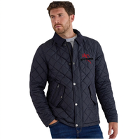Veste matelassée en toile écologique bleu marine pour homme SPORTS CODE, col montant, fermeture éclair, manteau d'hiver décontracté