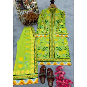 ชุดสวมใส่ร่วมงานปาร์ตี้ของนักออกแบบหญิงพร้อมพิมพ์ดิจิตอล - Product Image 1