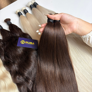 Extensions de cheveux humains 100% vietnamiens, cheveux bruts en vrac, prix de gros direct, couleur brune, longueur personnalisée - Product Image 6