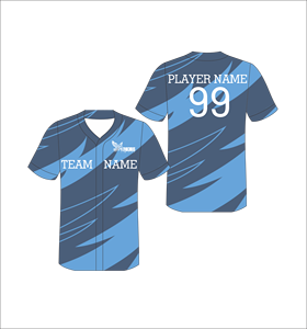 Maillot de baseball personnalisé bleu ciel dégradé par sublimation, uniforme d'équipe boutonné, en polyester anti-humidité, OEM ODM - Product Image 1