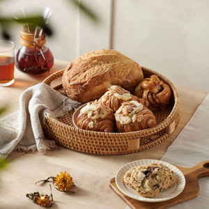 Wicker Rattan <b>Basket</b>/<b>Tray</b> Handmade Eco-Friendly Home Decor with Handles for Breakfast Serving Home Cafe - Product Image 3