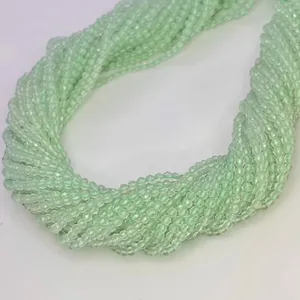 Perles de pierres précieuses en améthyste verte naturelle, micro-facettées, rondes, qualité AA, 2-2,5 mm, en fil - Product Image 1