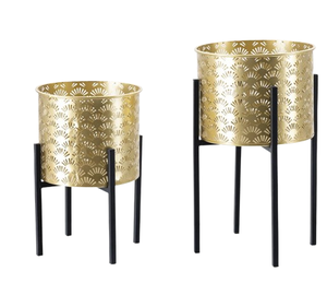 Gold <b>Planter</b> Iron Stand Garden Decor Pots Handcrafted Custom Shape Metal <b>Planters</b> Popular Design Brass <b>Planter</b> - Product Image 1