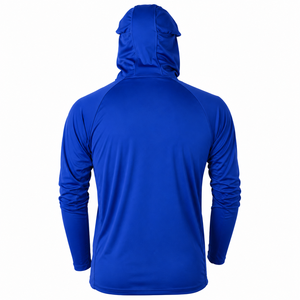 เสื้อฮู้ดดี้ผู้ชายสีพื้น 100% โพลีเอสเตอร์ UPF 50 ป้องกันแสงแดด เสื้อตกปลาประสิทธิภาพสูง ระบายอากาศได้ดี แขนยาว พร้อมหน้ากากปิดหน้า - Product Image 3