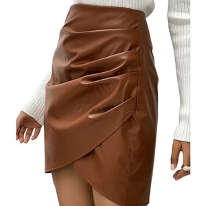 Jupe en cuir pour femme, fabrication sur mesure, design personnalisé avec votre propre logo, vêtements décontractés pour femmes, vente en gros de jupes en cuir pour femmes - Product Image 6