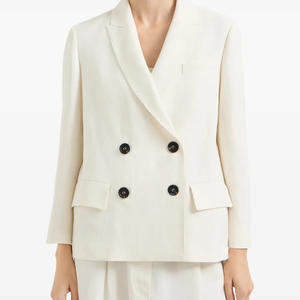 Blazer pour femme le plus tendance, vente en gros OEM, col cranté, double boutonnage, manches longues, haute couture, pour le bureau - Product Image 3
