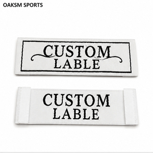 Étiquettes de col personnalisées en damassé à marque privée, étiquettes principales en tissu haute densité, étiquettes de ourlet, badges écussons pour T-shirts vierges - Product Image 2