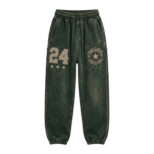 Men's Oversized Dark Green Acid Wash Hoodie Tracksuit <b>Sets</b> Heavyweight Streetwear Cotton <b>Jogger</b> <b>Matching</b> Sweat Suit Custom - Product Image 5