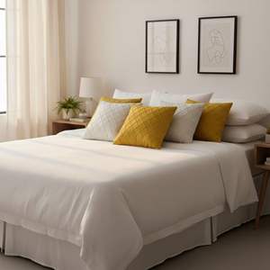 SOGA Ensemble de 6 housses de coussin en tricot diamanté de 45 cm, couleur crème et jaune soleil - Product Image 5