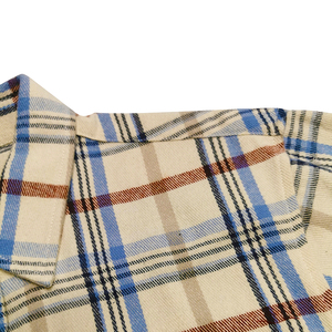 Camisa de Franela a Cuadros para Mujer, Camisas de Franela Beige para Hombre, Camisa de Franela con Borde Crudo - Product Image 4