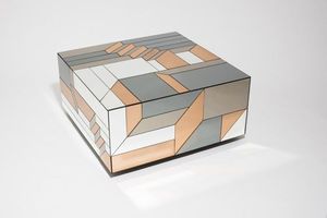 Modern Black White Resin Craft Inlay MDF Storage Box Handcrafted Organizer for Tabletop Home Office Decor - Product Image 4