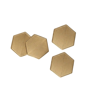 Custom Logo Wholesale Round Hammered Brass <b>Coasters</b> Set of 4 Luxury <b>Gold</b> Metal Drink <b>Coaster</b> Heat Resistant Tableware for Hotel - Product Image 4