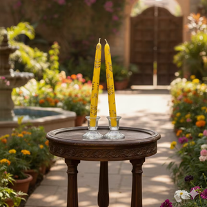 Velas Cónicas Florales Pintadas a Mano al por Mayor - Velas Decorativas de Cera Premium para Bodas de Lujo, Halloween, Pascua, Regalos Artesanales, Color Salvia - Product Image 3