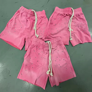Shorts décontractés pour hommes, design personnalisé, anti-plis, 100 % coton, avec strass - Product Image 2