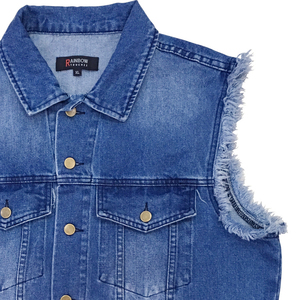 Fleece <b>Lined</b> Denim Bodywarmer – Sherpa Collar Sleeveless <b>Jean</b> Jacket for Winter Outdoor - Product Image 2