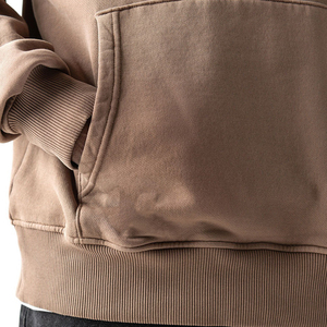 เสื้อฮู้ดผู้ชายสีพื้น ทรงปกติ ผ้าถัก สไตล์ลำลอง สีเบจ แขนยาว - Product Image 5