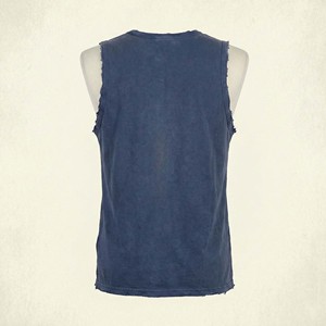 Men's Raw Edge Sleeveless Streetwear Shirt Distressed Vintage Wash Workout Muscle Tee Custom Men's Vintage Washed Tank Top - Product Image 6