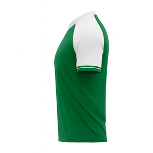 Men's Green White Contrast Soccer Jersey Short Sleeve Moisture Wicking Performance <b>T</b>-<b>Shirt</b> Regular Fit All Seasons - Product Image 1