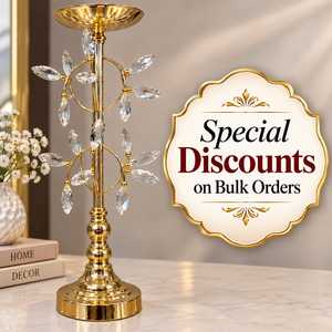 Gold Candelabra Decorative Metal <b>Candle</b> <b>Holder</b> Crystal Glass Accents Floral Leaf Design <b>Tall</b> Taper Wedding Christmas - Product Image 6