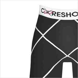 <b>Men's</b> Black Criss-Cross Pattern Mid Waist Sporty <b>Shorts</b> Breathable Spandex Nylon Athletic <b>Short</b> Pants - Product Image 3