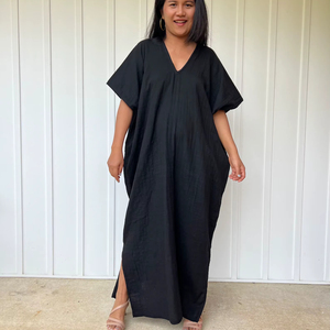 Double Gauze Cotton Kaftan <b>Dress</b> Unique Dyed <b>Boho</b> Kaftan Relaxed Fit <b>Summer</b> <b>Dress</b> Beach Cover Up Vacation Wear - Product Image 1