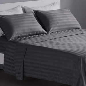 Ensemble de draps de lit 4 pièces de couleur unie, drap plat doux, drap-housse durable et 2 taies d'oreiller - Product Image 5
