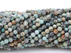 Cuentas de Turquesa Africana Natural Facetadas Redondas de 2mm 3mm 4mm, Cuentas Sueltas para Fabricación de Joyas, Pulseras, DIY, Venta al Por Mayor - Product Image 2