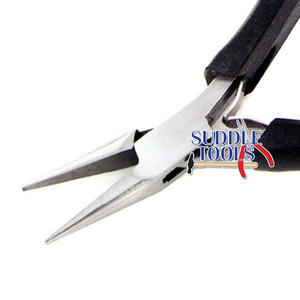 Pince à bec court de 120 mm série LS Light pour bricolage, pince à bec rond demi-ondulé, outils de bijouterie et horlogerie à mors lisses D - Product Image 1