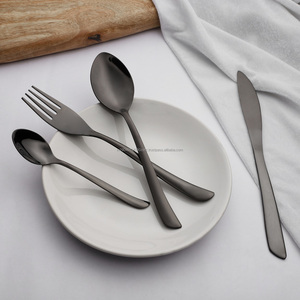 Juego de cubiertos/cubiertos de acero inoxidable Rosa PVD dorado Grado 202/304 Cuchara brillante Tenedor y cuchillo Cuchara de bebé para mesa de cena - Product Image 5