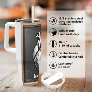 40Oz <b>Large</b> Stainless Steel Tumbler With Straw For Workshop Use - Product Image 5