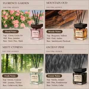 Aikun Fire Free - Juego de Difusores de Aromaterapia con Varillas de Esencia Amaderada de Larga Duración, 200 ml, Aroma Natural y Fresco para el Dormitorio - Product Image 2