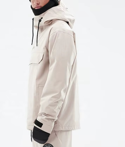 Chaqueta de Esquí con Capucha para Hombre, Color Beige, Impermeable, Aislamiento Sintético, Tecnología Gore-Tex, Cierre con Cordón - Product Image 4
