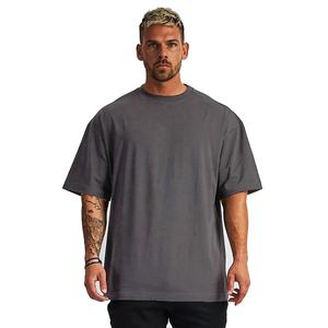 T-shirts surdimensionnés pour hommes 100% coton coupe ample avec petite épaule tombante broderie personnalisée chemises Streetwear conception vierge - Product Image 3