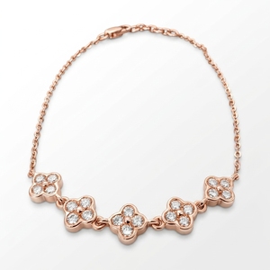 สร้อยข้อมือเพชรทรงกลม 0.66 กะรัต ทองคำโรสโกลด์ 18K เพชรเพาะเลี้ยงในห้องปฏิบัติการ สำหรับผู้หญิง เครื่องประดับชั้นดี - Product Image 1