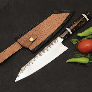 Couteau de chef Burraq personnalisé fait main en acier carbone, lame de 8 pouces, épaisseur de 3,0 mm, manche en bois, NOUVEAU, cadeau - Product Image 3