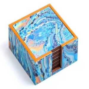 Sous-verres en bois écologiques faits à la main, imprimés, pour servir les boissons, protège les tables des taches - Product Image 6