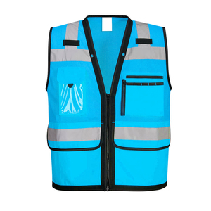 Chaleco de Seguridad Ajustable de Alta Visibilidad, Ropa de Trabajo Reflectante con Cierre Seguro y Bolsillos Funcionales para Control de Tráfico - Product Image 1
