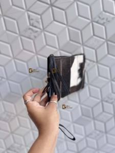 Elegante Vintage marrón cuero de vaca bolso de mano de cuero Real pequeños parches occidentales cartera cremallera para primavera invierno - Product Image 3