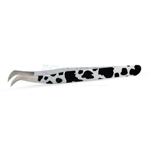 Pinzas Profesionales para Extensión de Pestañas con Diseño de Piel de Vaca, Curvadas, de Acero Inoxidable, Anguladas, de Precisión, para Uso en Salón - Product Image 1