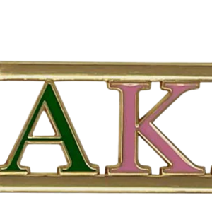 AKA Open Plate Charm Llavero y Colgante para Bolso en Tono Oro Rosa y Verde con Diseño de Letras Alpha Kappa Alpha, de Moda - Product Image 6