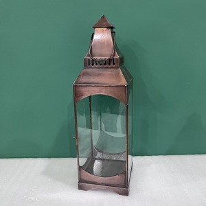 Copper <b>Lantern</b> <b>Set</b> of 2 Home Decoration Durable Metal Candle Holder Indoor Use - Product Image 4